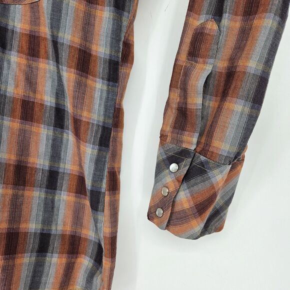 Vintage‎ Champion Westerns Shirt Mens 16.5 33 Permanent Press Pearl Snap Plaid - Picture 3 of 11
